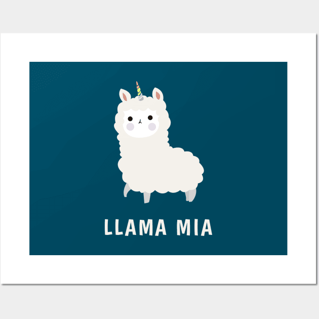 Llama Mia Llamacorn Unicorn Rainbow Wall Art by DesIndie